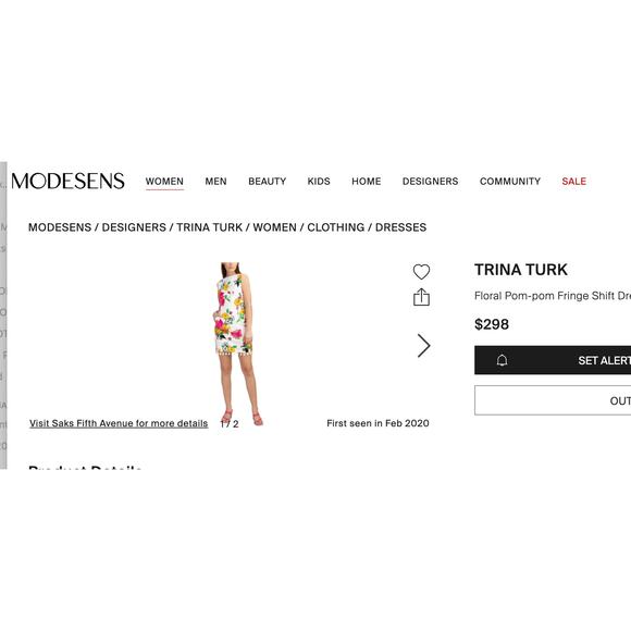 TRINA TURK Floral Pom-Pom Fringe Shift Dress - Picture 13 of 14